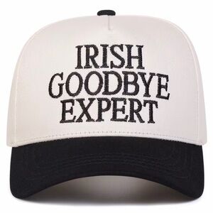 Irish Goodbye Expert Trucker Hat (Black & Cream) SnapBack Cap